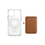 Corcishop Iphone 12 Mini Ile Uyumlu Magsafe Özellikli Şeffaf Kılıf + Magsafe Kartlık