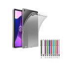 Corcishop Lenovo Tab M10 Plus Tb125fu 10.61 (3.Nesil) Zaaj0353tr Kılıf Şeffaf Silikon Kılıf + Kalem