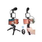 corcishop Xiaomi Mi 14 Ultra Tripod Video kiti Youtuber mikrofon fotoğraf telefon tutucu LED Selfie ay-78