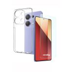 Corcishop Xiaomi Redmi Note 13 Pro 4G Kılıf Yumuşak Şeffaf Silikon + Nano Ekran Koruyucu Cam Set