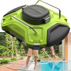 Cordless Automatic Pool Cleaner, Robotic Pool Cleaner, Pool Vacuum for Above Ground Pools Powerful Suction Rechargeable Battery, Lasts 110 Mins, for Pool Surface Up to 85 Sq green (Green)