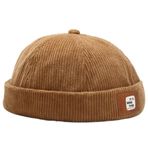 Corduroy Dockercap kep, sipersiz, gündelik, erkek docker şapka, denizci beresi, liman beresi, denizci şapkası, Brimless şapka, erkek şapkası, ayarlanabilir, Haki-1., 58