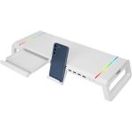 Core Bilgisayar Everest St1 4 USB Hub Rgb Işıklı Katlanabilir Yükseklik Ayarlı Beyaz Monitör Standı