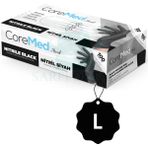 Core Med Coremed Siyah Genel Kullanım Nitril Muayene Eldiveni Pudrasız 100'lü Paket Large