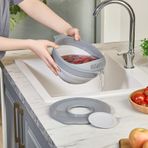 Core Set Çırpma Kasesi, Gri, 3.25 Litre Kapasiteli, Çok Fonksiyonlu Mutfak Karıştırma Kabı, Süzgeçli Kapak, 24.3 x 23.7 x 9.7 cm