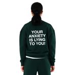 Coredra Anxiety Relaxed Fit Sweatshirt, M, 8687678544880, Yeşil, kadın