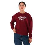 Coredra Avocado Toast Relaxed Fit Sweatshirt, M, 8687678544883, Bordo, kadın