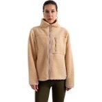 Coredra Crop Peluş Fermuarlı Ceket - C603 - Açık Bej