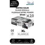 COREFOOD Nitril Siyah Power Muayene Eldiveni XL - 1 Koli-20 Paket-1000'li