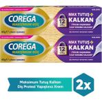 Corega 2 Adet 40 gr Maksimum Kontrol Diş Protezi Yapıştırıcı Krem 12 Saat Tutuş Özelliği