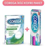 Corega 3 Dakikada Protez Temizleyici Tablet 30\'lu + Corega Tat İçermez Diş Protezi Yapıştırıcı 40 G