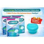 Corega Diş Protez Temizleyici 30 Tablet - 3 Adet -Diş Protez Saklama Kutusu Hediyeli - 3 Dakikada Temizleyici Tablet