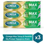 Corega Max Tutuş Ferahlık 3x40 gr Diş Protezi Yapıştırıcı Krem