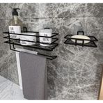 Corelle Kitchen Yapışkanlı Banyo Rafı Kağıt Havlu Tutacağı Ve Metal Sabunluk Set Düzenleyici Siyah