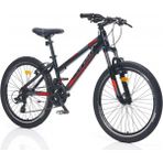 Corelli Via Lady 1.1 24 Jant 21 Vites 33 cm V-Fren Çocuk Bisikleti-Siyah-Kırmızı - Sarı - Kırmızı
