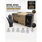 CoreMed Siyah Nitril Eldiven - L Beden - Koli 20 Adet x 100'LÜ Paket