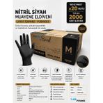 CoreMed Siyah Nitril Eldiven - M Beden - Koli 20 Adet x 100'LÜ Paket