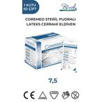 COREMED STERİL CERRAHİ LATEKS PUDRALI ELDİVEN 7,5 BEDEN 50 ÇİFT
