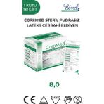 COREMED STERİL CERRAHİ LATEKS PUDRASIZ ELDİVEN 8 BEDEN 50 ÇİFT