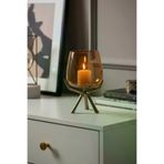 Cornella CR-1687 Ginger Saten Bronz Ayaklı Cam Şamdan Orta