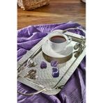 Cornella CR-1758 Floral Dekoratif Tepsi Silver Büyük (En:25 Cm X Boy:43 Cm X Tümü :54 Cm)