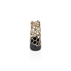 Cornella Pillar Antik Gold Siyah Metal Vazo Ağız:11 Cm X Boy:25 Cm
