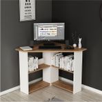 Corner Çalışma Masası - 80x73x73 - Beyaz - Ceviz