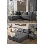 Corner Poly-Large Köşe Takımı-Kanepesi-Yatağı-Tv ve Dinlenmesi 5 Farklı Model Tek Ürün - Koyu Gri