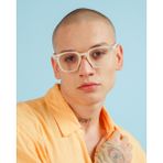 Corney Design Kenza Bej Gözlük Kare Mavi Işık Filtreli | Blue Blocked | Ekran Gözlüğü | Kadın Erkek Unisex - Krem