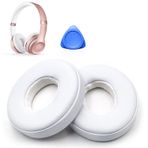 Corpower Beats Solo 2 & Solo 3 Kablosuz Kulaklık Profesyonel Kulaklık Yedek Yastığı Yumuşak Protein Deri - Beyaz (1 Çift)