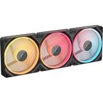 CORSAIR iCUE Link LX120-R RGB 120mm PWM Ters Fanlar - Üçlü Fan Kiti - Düşük Gürültülü, CORSAIR Manyetik Kubbe Rulman, Çift Işık Döngüsü, CORSAIR QuikTurn Vidaları, Sıfır RPM Modu - Siyah