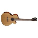 Cort CEC5 Elektro Klasik Gitar - Natürel (Orta/Profesyonel Seviye) | İnce Kasa (Slim Body), Masif Sedir Kapak ve Fishman