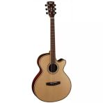 Cort Çin As-S5 Nat Elektro Akustik Gitar, Çantalı, Masif Sitka Ladin