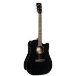 Cort Endonezya Earth60cebk Elektro Akustik Gitar, Cutaway, Siyah, Masif Ladin