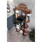 CORTADO Kahve Köşesi – Retro Tasarımlı Ceviz Renkli Ahşap İstasyonu, MDF Malzemeden Dayanıklı 3 Katlı Raflı Organizer, Şık ve Dekoratif Kahve Alanı (Ceviz)