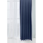 Cortibo Alaska Keten Lacivert Tek Kanat Pilesiz 80x250 cm Fon Perde