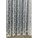 Cortibo Eko 8049 Desenli Tül Perde (Pilesiz) - Kırık Beyaz - 450 x 190 cm