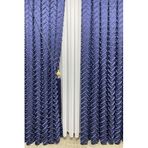 Cortibo Harmony Serisi Püsküllü Fon Perde Lacivert - 1'e 2 Seyrek Pile, 200 x 270