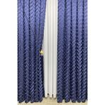 Cortibo Harmony Serisi Püsküllü Fon Perde Lacivert - 1'e 3 Sık Pile, 140 x 270