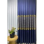 Cortibo Safir 1'e 3 Sık Pileli Pano Fon Perde - Lacivert, 100 x 270