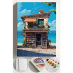 Corvo Sayılarla Boyama Çerçeveli Hobi Seti Numaralı Tuval Fırça Boya Dahil Kasnaklı 40X50 cm Kitapçı
