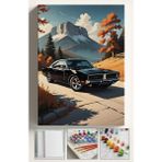 Corvo Sayılarla Boyama Çerçeveli Hobi Seti Numaralı Tuval Fırça Boya Dahil Kasnaklı 40X50 cm Mustang