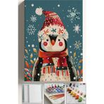 Corvo Sayılarla Boyama Çerçeveli Hobi Seti Numaralı Tuval Fırça Boya Dahil Kasnaklı 40X50 cm Şirin Penguen