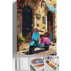 Corvo Sayılarla Boyama Çerçeveli Hobi Seti Numaralı Tuval Fırça Boya Dahil Kasnaklı Pembe Motor 40X50 Cm