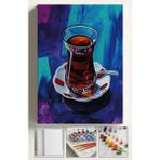 Corvo Sayılarla Boyama Seti Kasnaklı Boyalar ve Fırçalar Dahil 40X5CM Çay Tiryaki