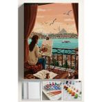 Corvo Sayılarla Boyama Seti Kasnaklı Boyalar ve Fırçalar Dahil 40X5CM Istanbul Çizim