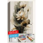 Corvo Sayılarla Boyama Seti Numaralı Tuval 50X70 cm Damla Sarı Çiçek Fırça ve Boya Dahil