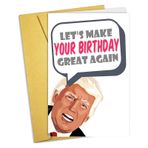 Corxit Donald Trump Doğum Günü Kartı, Kadınlar Erkekler için Komik Doğum Günü Kartı, Tebrik Kartları Koca, Eş, Arkadaş, Baba, Anne, Erkek Arkadaş ve Kız Arkadaş için Doğum Günü Hediyesi (Tekrar Harika)