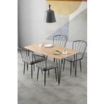 Cosargroup 60x120 Çam Yemek Masa, Mutfak Masa Takımı 4 Adet Güneş Sandalye