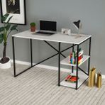 Cosargroup Çalışma Masası Kitaplıklı Metal Bilgisayar Laptop Ofis Masası - Y: 80 cm D: 50 cm G: 90 cm - Beyaz